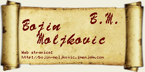 Bojin Moljković vizit kartica